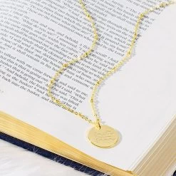 Monogrammed Faith Necklace 9 Monogrammed Faith Necklace -Fashion Clothing Store 5sN gold faith over fear on book
