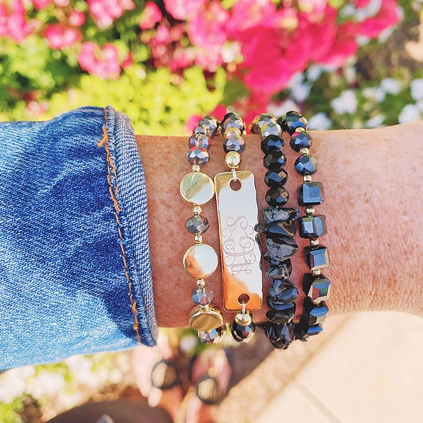 Monogrammed Bar Bracelet Stack 5 Monogrammed Bar Bracelet Stack - Image 5