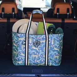 Monogrammed Extra Large Tote Bag -Fashion Clothing Store 64T blue fiesta leopard extra large tote bag in trunk 4