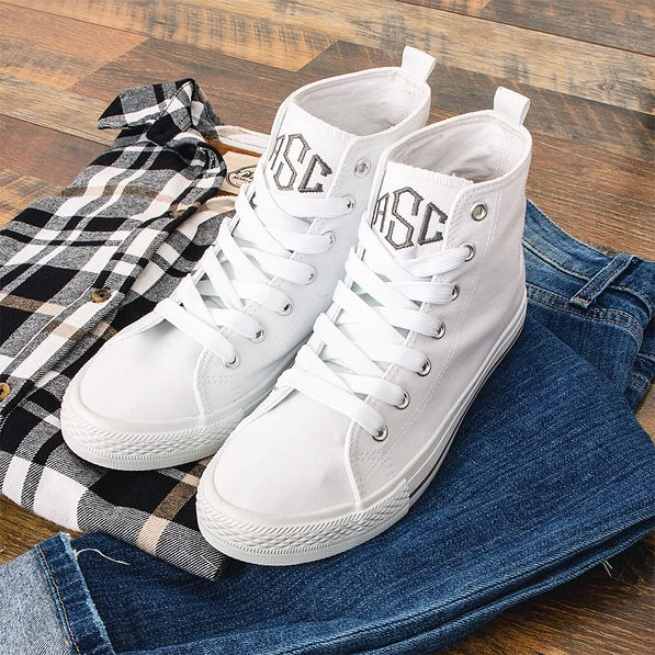 Monogrammed High Top Canvas Sneakers 4 Monogrammed High Top Canvas Sneakers - Image 4
