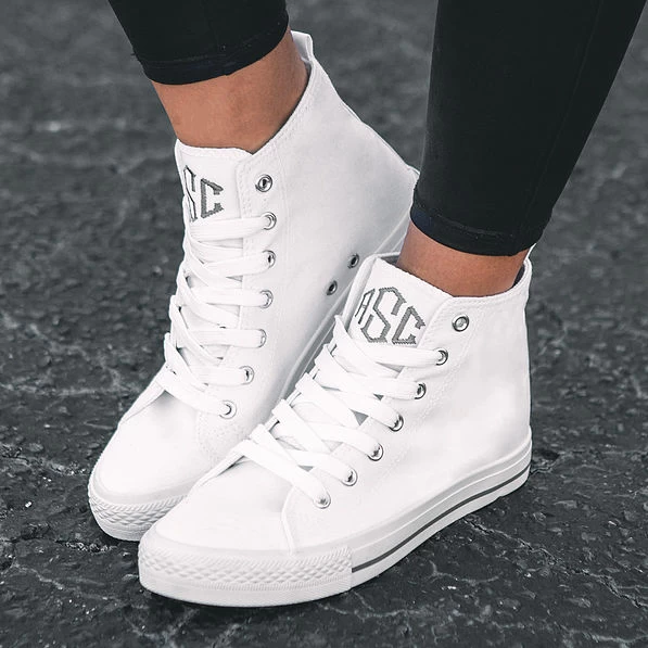 Monogrammed High Top Canvas Sneakers 2 Monogrammed High Top Canvas Sneakers - Image 2
