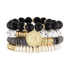 Monogrammed Spotted Bracelet Set