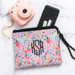 Monogrammed Neoprene Wristlet 22 Monogrammed Neoprene Wristlet -Fashion Clothing Store 70J coral floral neoprene wristlet with camera
