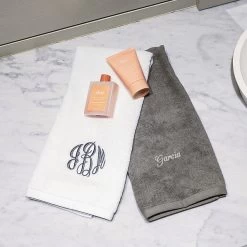 Monogrammed Hand Towel 11 Monogrammed Hand Towel -Fashion Clothing Store 7MX grey and white hand towels with name