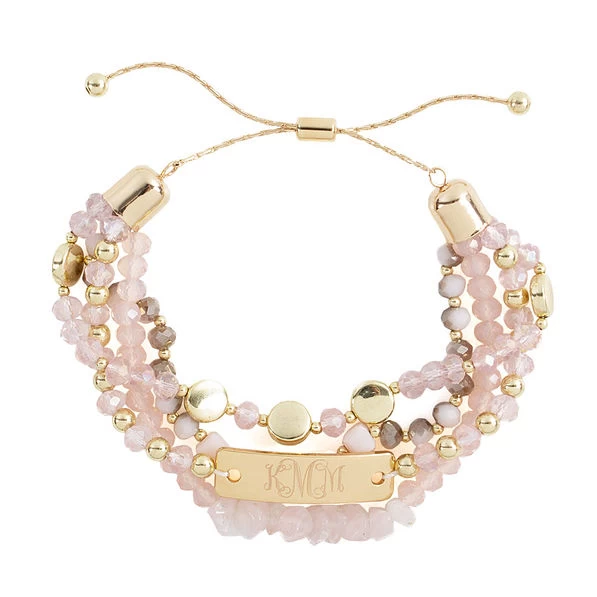 Monogrammed Bar Bracelet Stack 1 Monogrammed Bar Bracelet Stack