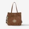 Monogrammed Crossbody Tote Bag