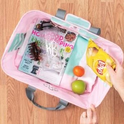 Monogrammed Market Basket -Fashion Clothing Store 84O Inside of Monogrammed Market Basket in Cabana Stripes