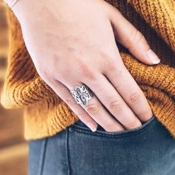 Monogrammed Cut Out Ring 7 Monogrammed Cut Out Ring -Fashion Clothing Store 875 cut out ring on hand in jeans