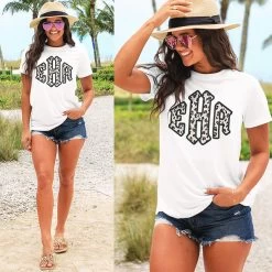 Personalized Short Sleeve T-Shirt -Fashion Clothing Store 88K fedora with short sleeve shirts leopard mode monogram design