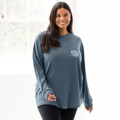 Monogrammed Faith Shirt -Fashion Clothing Store 9C9 slate faith shirt on plus size model