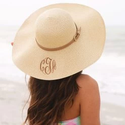 Monogrammed Sun Hat -Fashion Clothing Store 9Ew brown belted sun hat cognac