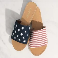 Monogrammed Slide Sandal Set 10 Monogrammed Slide Sandal Set -Fashion Clothing Store 9Rt studio shot slide sandal set americana