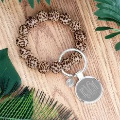 Monogrammed Bracelet Key Ring -Fashion Clothing Store 9uR leopard beaded bracelet key ring in jungle 02