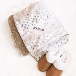 Personalized Fur Throw -Fashion Clothing Store AFW monogrammed fur throw with last name