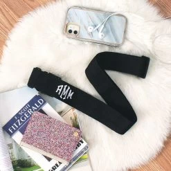 Monogrammed Luggage Strap -Fashion Clothing Store AQg black monogrammed luggage strap with passport