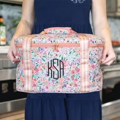 Monogrammed Slow Cooker Carrier 9 Monogrammed Slow Cooker Carrier -Fashion Clothing Store Ag1 personalized slow cooker carrier in coral floral