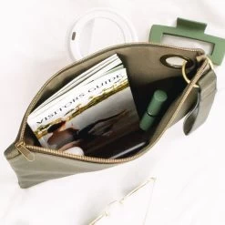 Monogrammed Spencer Wristlet -Fashion Clothing Store Apo inside of dark olive spencer wristletjpg