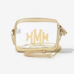 Monogrammed Clear Crossbody Bag