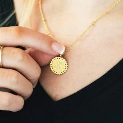 Monogrammed Sunshine Necklace 6 Monogrammed Sunshine Necklace -Fashion Clothing Store Awf personalized sunshine necklace in gold