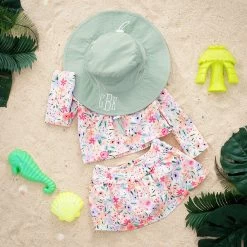 Monogrammed Toddler Bucket Hat -Fashion Clothing Store B4g kids swim outfit with bucket hat