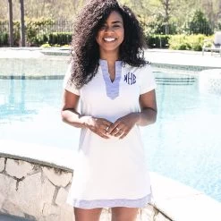 Monogrammed Seersucker Cover Up -Fashion Clothing Store B5c seersucker cover up at pool