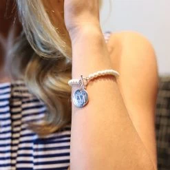 Monogrammed Pearl Bracelet -Fashion Clothing Store Bgw pearl bracelet silver
