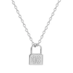 Monogrammed Padlock Necklace