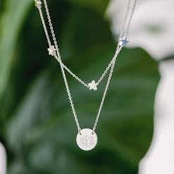 Monogrammed Star Necklace -Fashion Clothing Store CA4 silver star necklace with plant