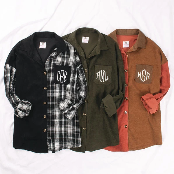 Monogrammed Oversized Button Down Tunic 2 Monogrammed Oversized Button Down Tunic - Image 2