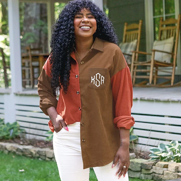 Monogrammed Oversized Button Down Tunic 3 Monogrammed Oversized Button Down Tunic - Image 3