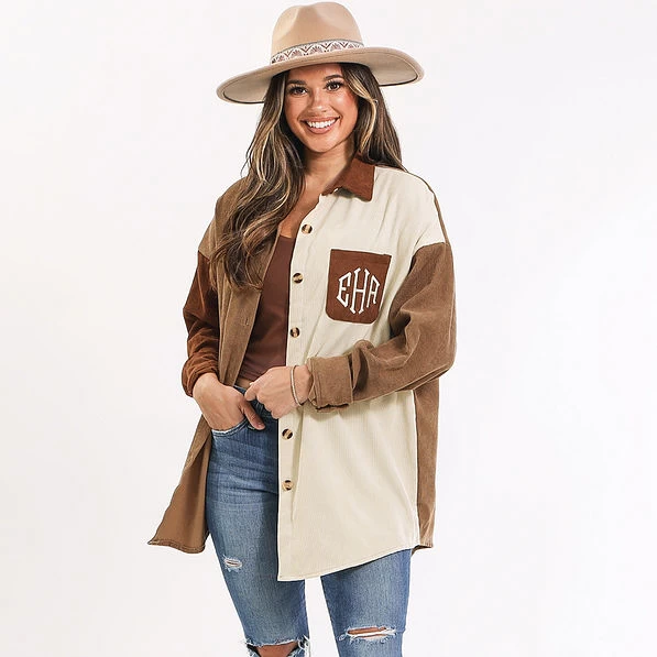 Monogrammed Oversized Button Down Tunic 4 Monogrammed Oversized Button Down Tunic - Image 4