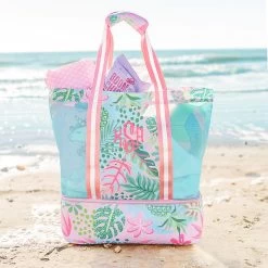 Monogrammed Beach Cooler Tote -Fashion Clothing Store CPd monogrammed cooler tote on beach
