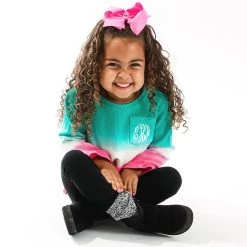 Monogrammed Kids Corded Sweatshirt -Fashion Clothing Store CUn pink mint tiedye corded sweatshirt aubri