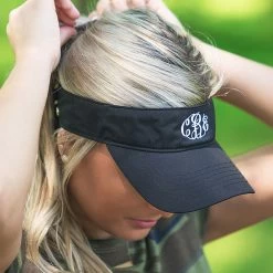 Monogrammed Visor 11 Monogrammed Visor -Fashion Clothing Store CdS monogrammed visor in black with camo tee