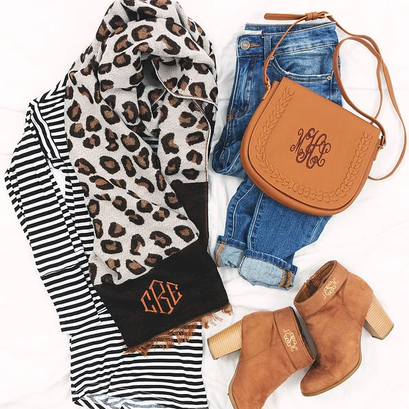 Monogrammed Leopard Scarf 3 Monogrammed Leopard Scarf - Image 3