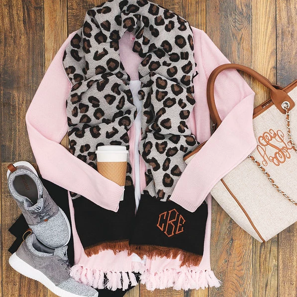 Monogrammed Leopard Scarf 5 Monogrammed Leopard Scarf - Image 5