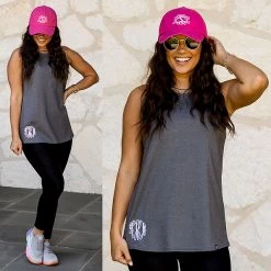 Monogrammed Basic Tank Top -Fashion Clothing Store Crf split image basic tank top charcoal