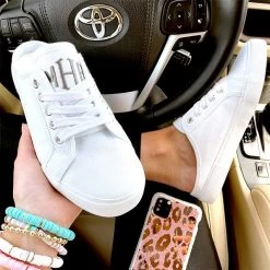 Monogrammed Slide On Sneakers -Fashion Clothing Store DCa car shoefie slide on sneakers