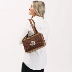 Monogrammed Bible Tote Bag -Fashion Clothing Store DGD personalized camel bible tote bag carrier over shoulder