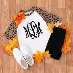 Monogrammed Kids Raglan Tunic 15 Monogrammed Kids Raglan Tunic -Fashion Clothing Store DLL kids monogrammed leopard raglan tunic