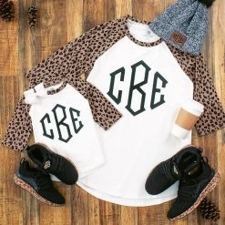 Monogrammed Kids Raglan Tunic 10 Monogrammed Kids Raglan Tunic -Fashion Clothing Store DLL mom and me leopard raglan tunics