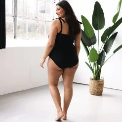 Monogrammed One Piece Bathing Suit -Fashion Clothing Store DgK back of one piece bathing suit showing coverage