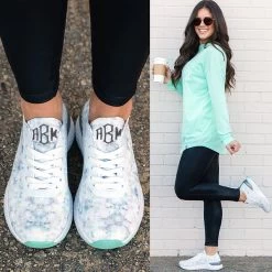 Monogrammed Tie Dye Sneakers -Fashion Clothing Store Dly split image tie dye sneakers