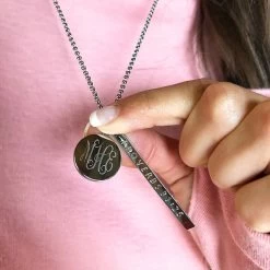 Monogrammed Proverbs 31 Necklace -Fashion Clothing Store Dyj silver bible verse necklace pink tunic