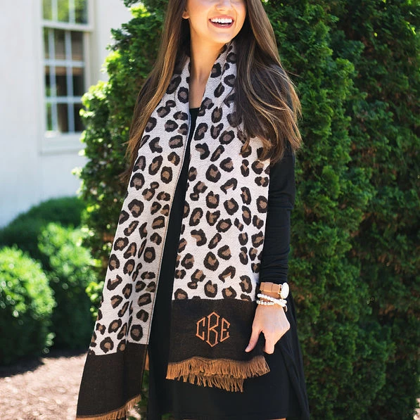 Monogrammed Leopard Scarf 2 Monogrammed Leopard Scarf - Image 2