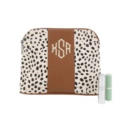 Monogrammed Spotted Cosmetic Bag