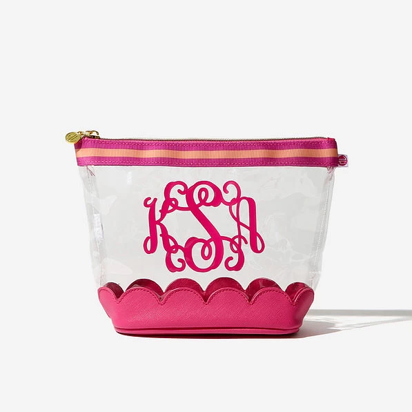 Monogrammed Scalloped Cosmetic Case 1 Monogrammed Scalloped Cosmetic Case
