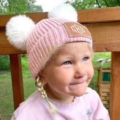 Monogrammed Kids Pom Pom Beanie 11 Monogrammed Kids Pom Pom Beanie -Fashion Clothing Store F6V girls pink pom pom beanie