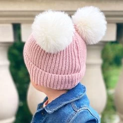 Monogrammed Kids Pom Pom Beanie 12 Monogrammed Kids Pom Pom Beanie -Fashion Clothing Store F6V kids pink double pom pom beanie