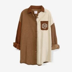 Monogrammed Oversized Button Down Tunic